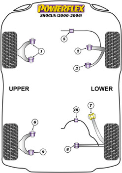 Mitsubishi Shogun V7* Models (2000-2006) Powerflex diagram - Reference 10