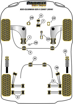 Mini R55 Clubman Gen 1 (2007 - 2014) Powerflex diagram - Reference 1