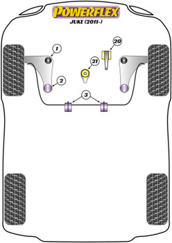 Nissan Juke F15 (2010 - 2019) Powerflex diagram - Reference 3