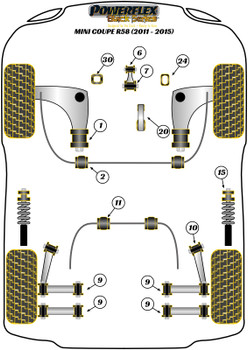 Mini R58 Coupe (2011 - 2015) Powerflex diagram - Reference 9