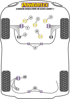 Mitsubishi Lancer Evolution X CZ4A (10/07 - 05/16) Powerflex diagram - Reference 3