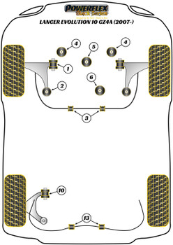 Mitsubishi Lancer Evolution X CZ4A (10/07 - 05/16) Powerflex diagram - Reference 6