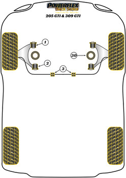 Peugeot 205 GTi  (1985-1998) Powerflex diagram - Reference 3