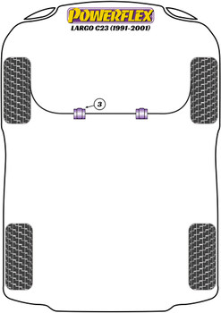 Nissan Largo C23 (1991 - 2001) Powerflex diagram - Reference 3