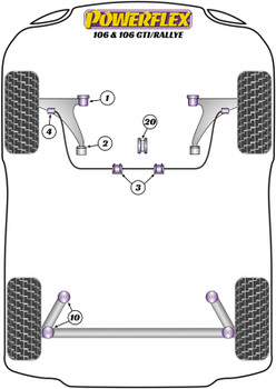 Peugeot 106 (1991-2003) Powerflex diagram - Reference 4