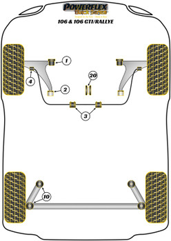 Peugeot 106 (1991-2003) Powerflex diagram - Reference 10