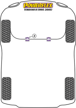 Nissan Terrano II R50 (1995 - 2005) Powerflex diagram - Reference 3