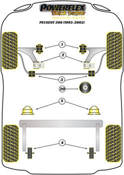 Peugeot 306 (1993-2002) Powerflex diagram - Reference 3