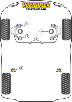 Peugeot 205 GTi  (1985-1998) Powerflex diagram