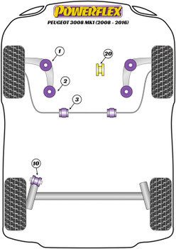 Peugeot 3008 Models 3008 MK1 (2008-2016) Powerflex diagram - Reference 3