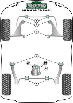 Porsche 911 964 (1989 - 1994) Powerflex diagram - Reference 6