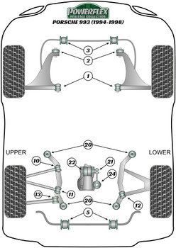 Porsche 911 993 (1994 - 1998) Powerflex diagram - Reference 22