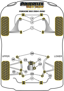 Porsche 911 993 (1994 - 1998) Powerflex diagram - Reference 3