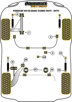 Porsche 911 Classic (1974-1977) Turbo Powerflex diagram - Reference 5