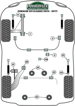 Porsche 911 Classic (1974-1977) Powerflex diagram - Reference 30