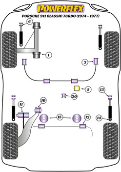 Porsche 911 Classic (1974-1977) Turbo Powerflex diagram - Reference 1