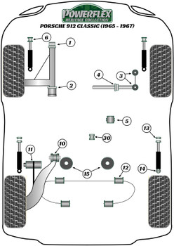 Porsche 912 (1965-1967) Powerflex diagram - Reference 2