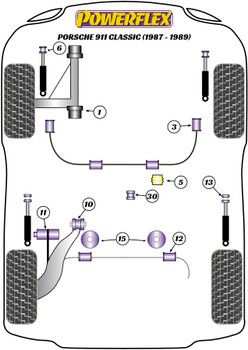 Porsche 911 Classic (1987 - 1989) Powerflex diagram - Reference 5