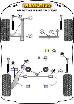 Porsche 912 (1967-1969) Powerflex diagram - Reference 15