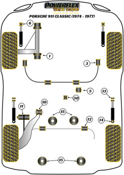 Porsche 911 Classic (1974-1977) Powerflex diagram - Reference 3