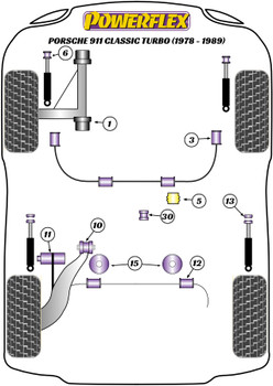 Porsche 911 Classic (1978 - 1989) Turbo Powerflex diagram - Reference 5