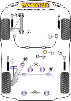 Porsche 911 Classic (1977 - 1986) Powerflex diagram - Reference 15