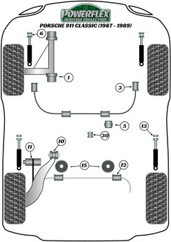 Porsche 911 Classic (1987 - 1989) Powerflex diagram - Reference 1