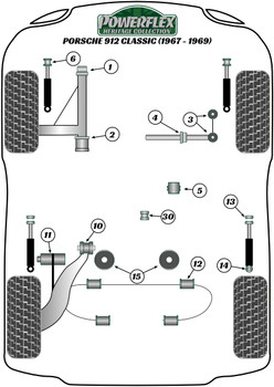 Porsche 912 (1967-1969) Powerflex diagram - Reference 2
