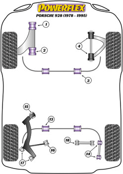 Porsche 928 (1978-1995) Powerflex diagram - Reference 3