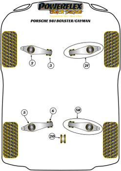 Porsche 981 Boxster/Cayman (2012 - 2016) Powerflex diagram - Reference 2