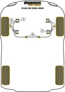 Renault 19 inc 16v (1988-1996) Powerflex diagram - Reference 1