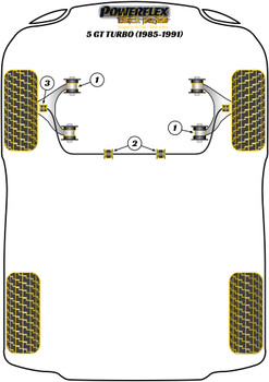 Renault 5 GT Turbo (1985-1991) Powerflex diagram - Reference 1