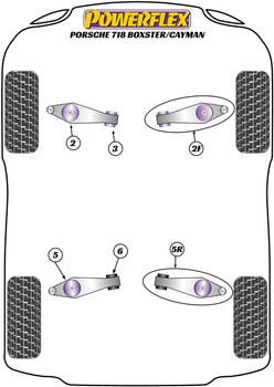 Porsche 982 (718) Boxster/Cayman (2016 on) Powerflex diagram - Reference 2