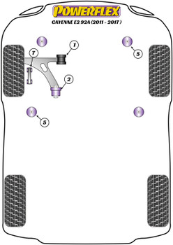 Porsche Cayenne Models Cayenne E2 958/958.2 92A (2011 - 2017) Powerflex diagram - Reference 1