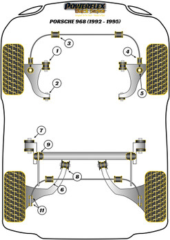 Porsche 968 (1992-1995) Powerflex diagram - Reference 6