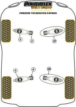 Porsche 982 (718) Boxster/Cayman (2016 on) Powerflex diagram - Reference 2