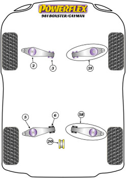 Porsche 981 Boxster/Cayman (2012 - 2016) Powerflex diagram - Reference 3