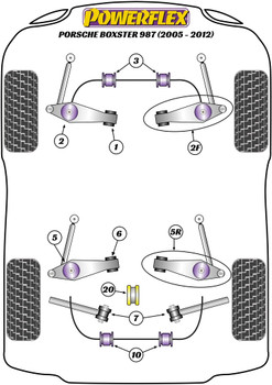 Porsche 987 Boxster (2005-2012) Powerflex diagram - Reference 10