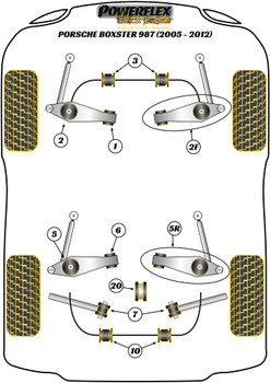 Porsche 987 Boxster (2005-2012) Powerflex diagram - Reference 10