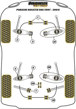 Porsche 986 Boxster (1997-2004) Powerflex diagram - Reference 2