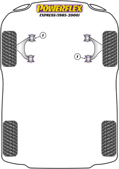 Renault Express (1985 - 2000) Powerflex diagram - Reference 1