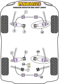 Porsche 986 Boxster (1997-2004) Powerflex diagram - Reference 10