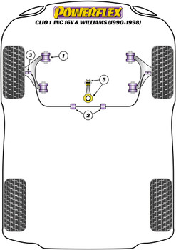 Renault Clio Models Clio I inc. 16v & Williams (1990-1998) Powerflex diagram - Reference 3