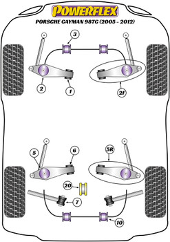 Porsche 987C Cayman (2005 - 2012) Powerflex diagram