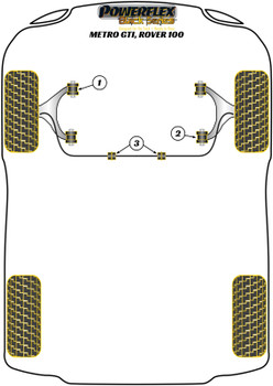 Rover Metro / 100 (1990 - 1998) Powerflex diagram - Reference 1