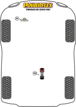 Renault Twingo Twingo III (2014 on) Powerflex diagram - Reference 22