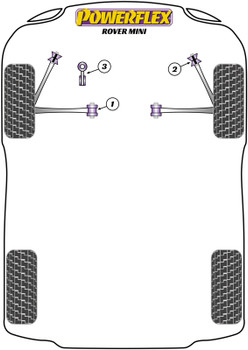 Rover Mini (1959 - 2000) Powerflex diagram - Reference 1