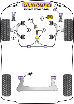 Renault Twingo Twingo II inc RS (2007-2014) Powerflex diagram - Reference 2