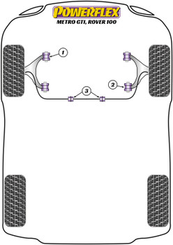 Rover Metro / 100 (1990 - 1998) Powerflex diagram