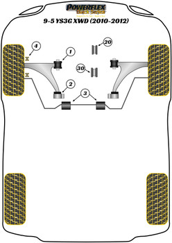 Saab 9-5 YS3G XWD (2010 - 2012) Powerflex diagram - Reference 1